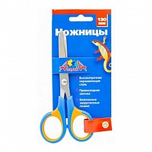 Ножницы детские 13,5см цветные с резиновыми вставками КТС-ПРО, С0516