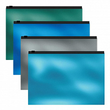 Папка-конверт на молнии А4 ассорти Glossy Ice Metallic Erich Krause, 53295