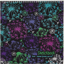 Блокнот для зарисовок 280х280мм 20л Sketchbook Black Notturno Полином 2812/871154