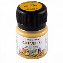 Краска акриловая металлик 20мл золото инков Decola 4926969