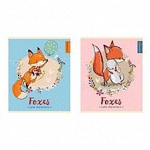 Тетрадь спираль  48л клетка Лиса и зайчик Проф-Пресс, 48-5735