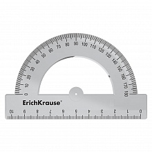 Транспортир пластиковый 180° 10см прозрачный Clear Erich Krause, 49550