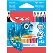 Карандаши пластиковые  12 цв мини утолщенные MAPED Pulse Jumbo 832752