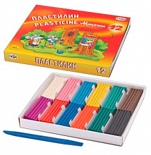 Пластилин 12 цв Мультики 240г + стек, Гамма 280018