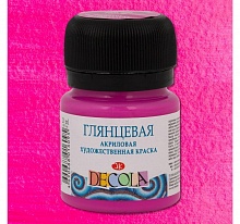 Краска акриловая глянцевая 20мл фуксия Decola 2926618