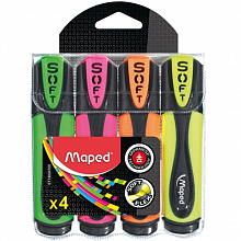 Набор текстовыделителей  4цв MAPED Fluo Peps Core Ultra Soft 746047