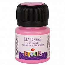 Краска акриловая матовая 20мл розовая Decola 14326322