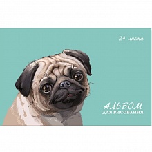 Альбом для рисования А4 24л скоба Мопс Феникс, 47102