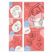 Тетрадь  48л клетка Портреты линиями ассорти Проф-Пресс, 48-3016