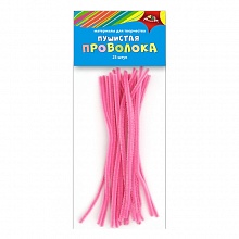 Проволока синельная пушистая 30см 25шт розовая КТС-ПРО, С3298-06
