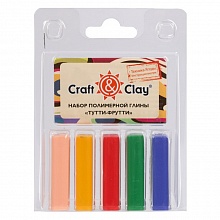 Глина 20гр 5цв., Craft&Clay Тутти-фрутти, полимерная, CCL10