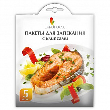 Пакет для запекания 5шт. с клипсами 4914