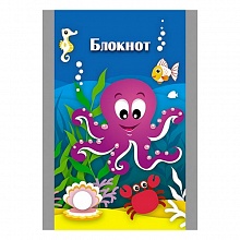 Блокнот А7 32л скоба клетка Подводный мир КТС-ПРО, С0099-130