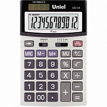 Калькулятор настольный 12 разрядов UNIEL UD-34,170х110
