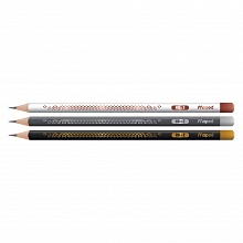 Карандаш чернографитный HB с ластиком трехгранный MAPED Black Peps Deco 851760