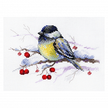 Набор для творчества Вышивание Задумчивая синица 14х18см, Aquarelle А-027