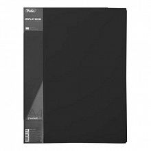 Папка с 30 вкладышами А4 17мм черная Hatber STANDARD, 30AV4_00101