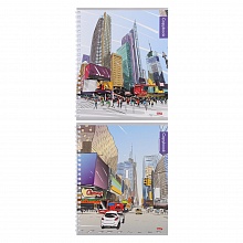 Тетрадь спираль  48л клетка ассорти Площади мегаполисов Проф-Пресс TМ Profit, 48-3585