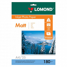 Фотобумага Lomond А4 180г/м2 матовая 25л для струйной печати 0102037
