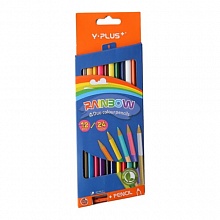Карандаши  24 цв. Y-PLUS Rainbow двусторонние с точилкой, DPC1209