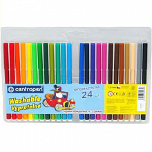 Фломастеры 24 цвета Centropen Washable Пингвин Слон 7790/24