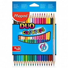 Карандаши  36 цв двусторонние трехгранные ударопрочные MAPED DUO 829601