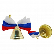 Колокольчик выпускной с булавкой и лентой триколор D-25мм 10шт (цена за шт) 6023249