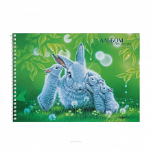 Альбом для рисования А4 40л спираль Зайчики Канц-Эксмо АС2Л40910