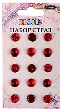 Набор для творчества 15шт Стразы оттенки красного Decola 6045