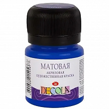 Краска акриловая матовая 20мл ультрамарин Decola 14326511