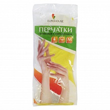 Перчатки латексные размер S желтые EuroHouse, 3693