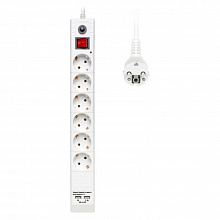 Сетевой фильтр 6 розеток 3м 2 USB белый BURO, BU-SP3_USB