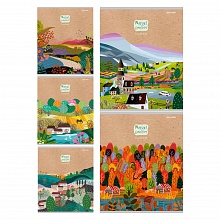 Тетрадь  48л клетка Пейзажи из снов ассорти Проф-Пресс, 48-3536