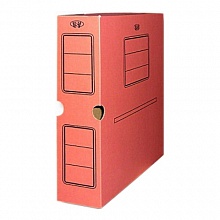 Короб архивный 75мм картон красный Бланкиздат, ASR7127