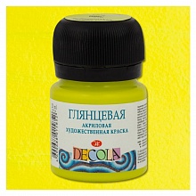 Краска акриловая глянцевая 20мл лайм Decola 2926734