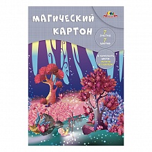 Картон 7цв 7л А4 мелованный/немелованный в папке Волшебный лес КТС-ПРО, С1857-13