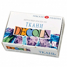 Краски акриловые по ткани  6 цветов 20мл Decola 4141025