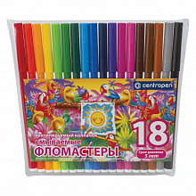 Фломастеры 18 цветов Centropen Washable Птицы 7790/18-87