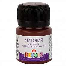 Краска акриловая матовая 20мл коричневая Decola 14326419