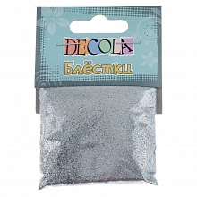Блестки для декора 20г cеребро 0.1мм Decola W041-202-0,1