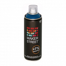 Краска эмаль для граффити 400мл синий матовый, в аэрозоле MAKERSTREET MS400 505