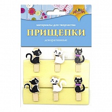 Декоративный элемент Прищепка 6шт Кошечки КТС-ПРО, С3574-03