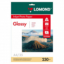 Фотобумага Lomond А4 230г/м2 глянцевая 25л для струйной печати 0102049