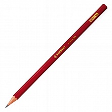 Карандаш чернографитный B без ластика шестигранный красный STABILO Schwan 306/B