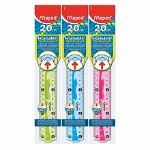 Линейка пластиковая 20см ассорти корпус с держателем MAPED Flex 244120