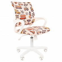 Кресло детское Chairman Kids 103 White тканевое покрытие с рисунком Автобусы 7027829