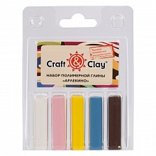 Глина 20гр 5цв., Craft&Clay Арлекино, полимерная, CCL13