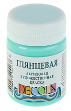 Краска акриловая глянцевая 50мл мятная Decola 2928735