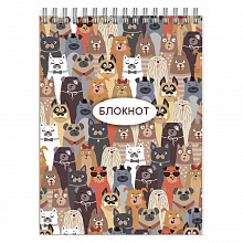 Блокнот А6 120л спираль клетка Собачки Феникс 52218