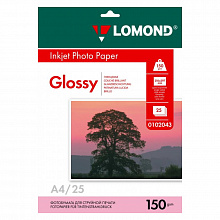Фотобумага Lomond А4 150г/м2 глянцевая 25л для струйной печати 0102043